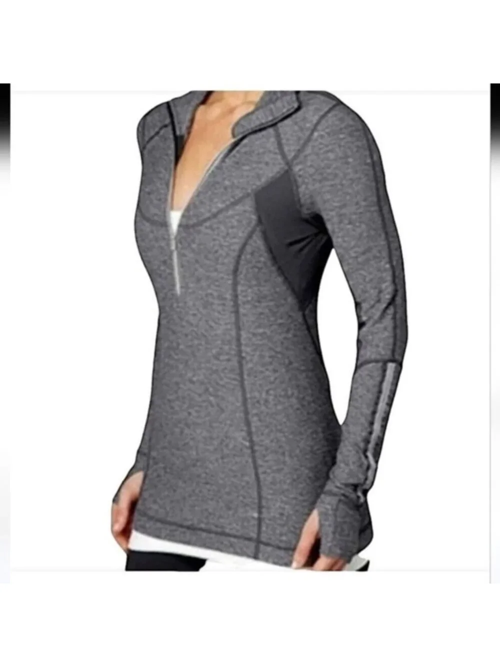 Lululemon Run: Dash Half Zip Reflective Pullover Heathered Coal